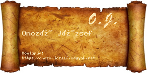 Onozó József névjegykártya